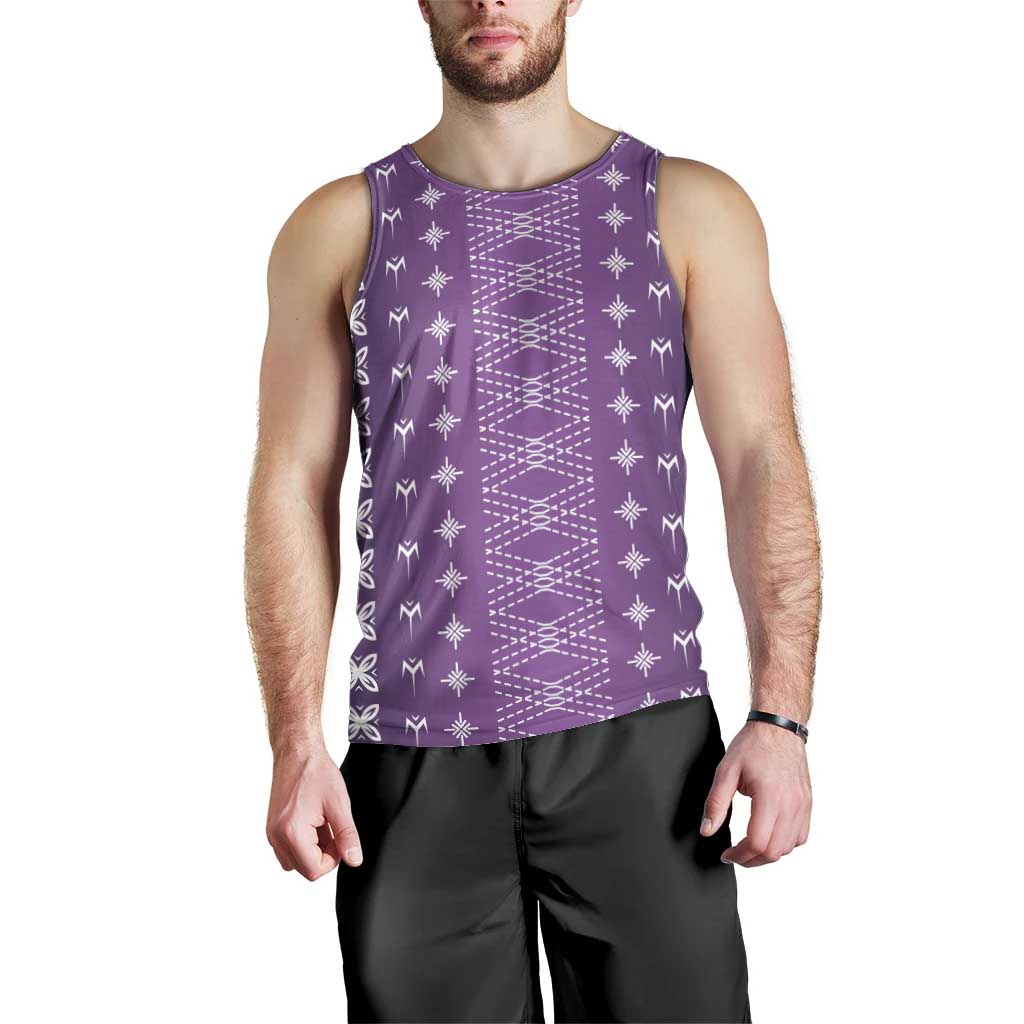 Purple Samoa Malu Tattoo Inspired Men Tank Top - Polynesian Pride