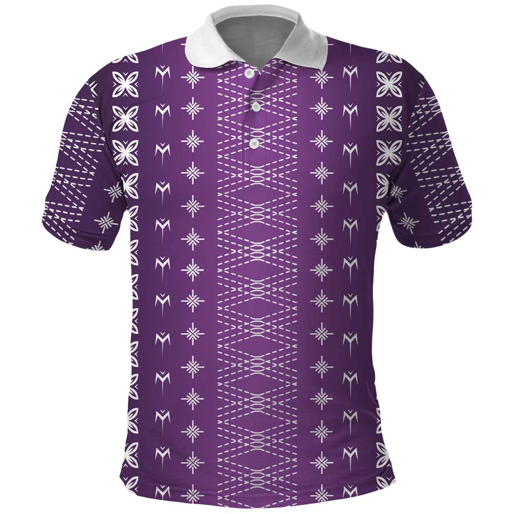 Purple Samoa Malu Tattoo Inspired Polo Shirt LT05 Purple - Polynesian Pride