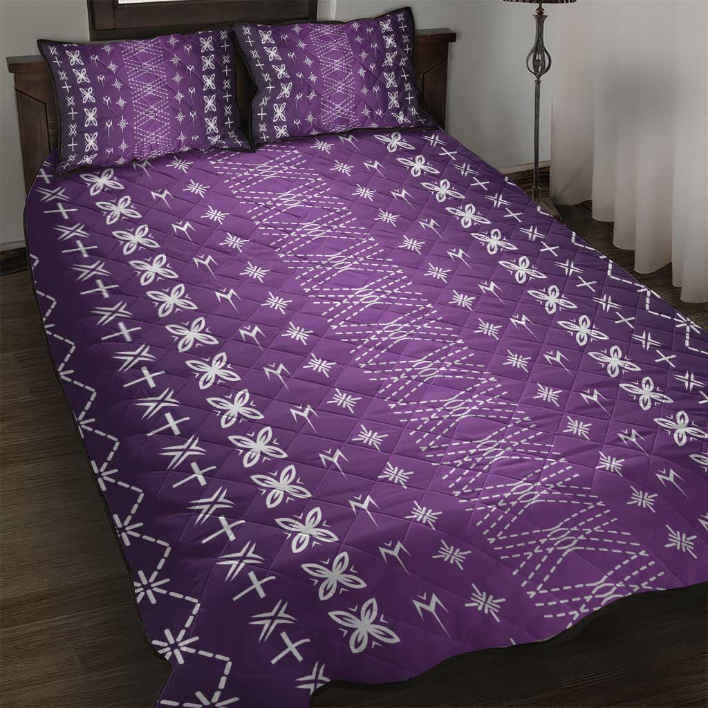 Purple Samoa Malu Tattoo Inspired Quilt Bed Set - Polynesian Pride