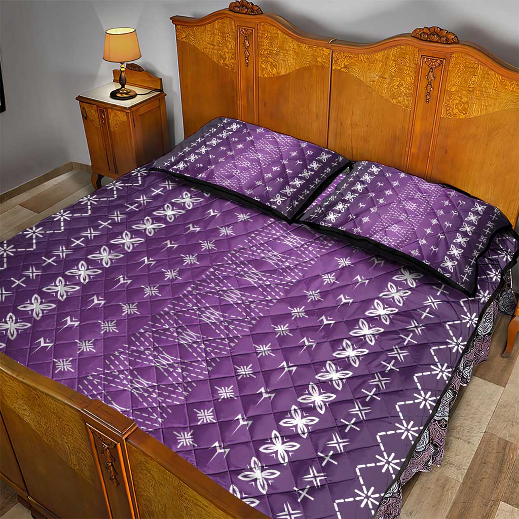 Purple Samoa Malu Tattoo Inspired Quilt Bed Set - Polynesian Pride