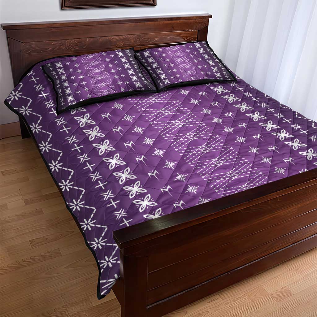 Purple Samoa Malu Tattoo Inspired Quilt Bed Set - Polynesian Pride