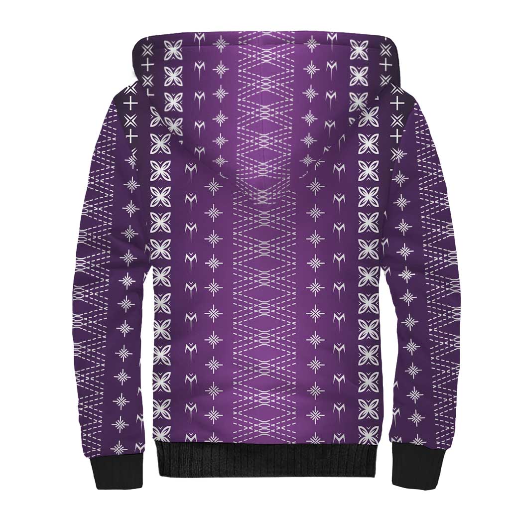 Purple Samoa Malu Tattoo Inspired Sherpa Hoodie - Polynesian Pride
