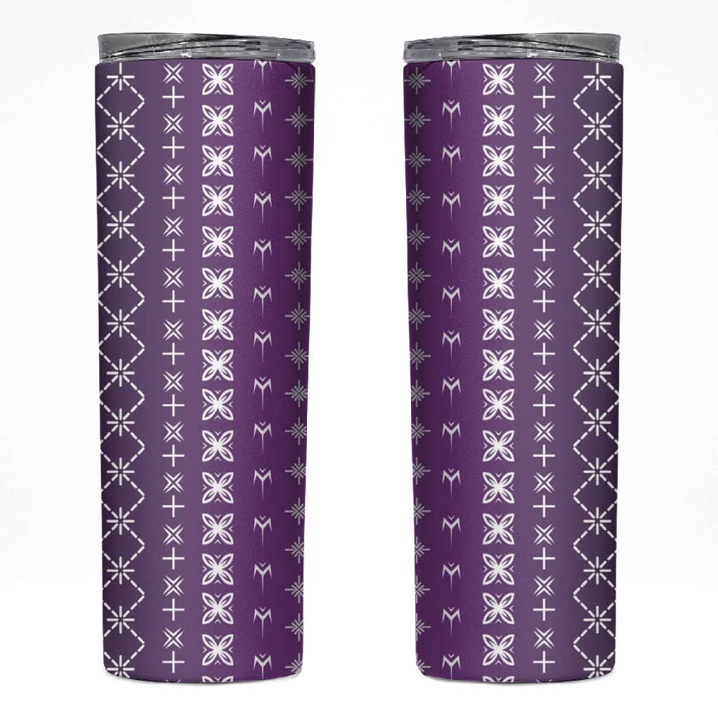 Purple Samoa Malu Tattoo Inspired Skinny Tumbler - Polynesian Pride