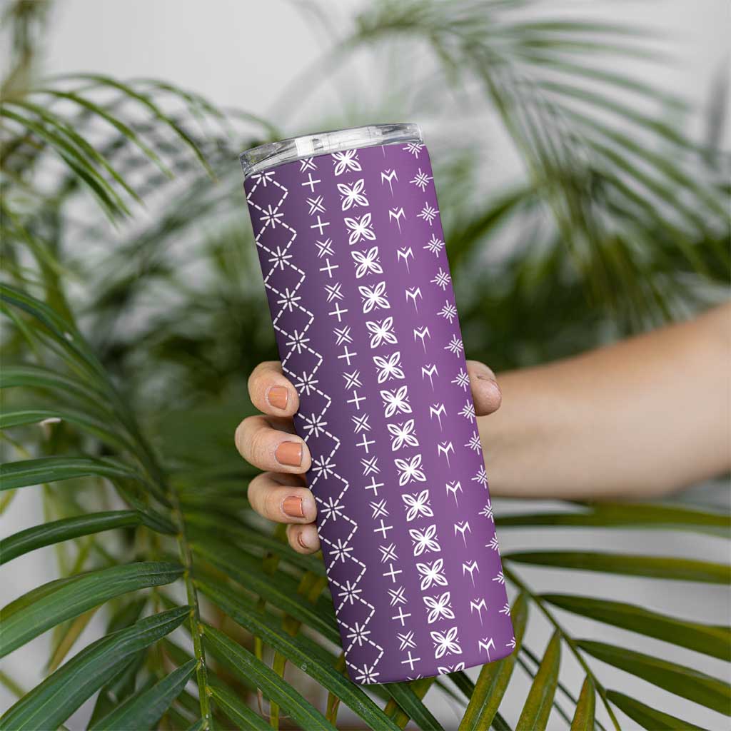 Purple Samoa Malu Tattoo Inspired Skinny Tumbler - Polynesian Pride