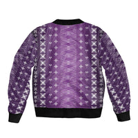 Purple Samoa Malu Tattoo Inspired Sleeve Zip Bomber Jacket - Polynesian Pride
