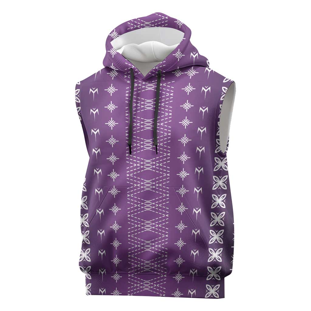 Purple Samoa Malu Tattoo Inspired Sleeveless Hoodie - Polynesian Pride