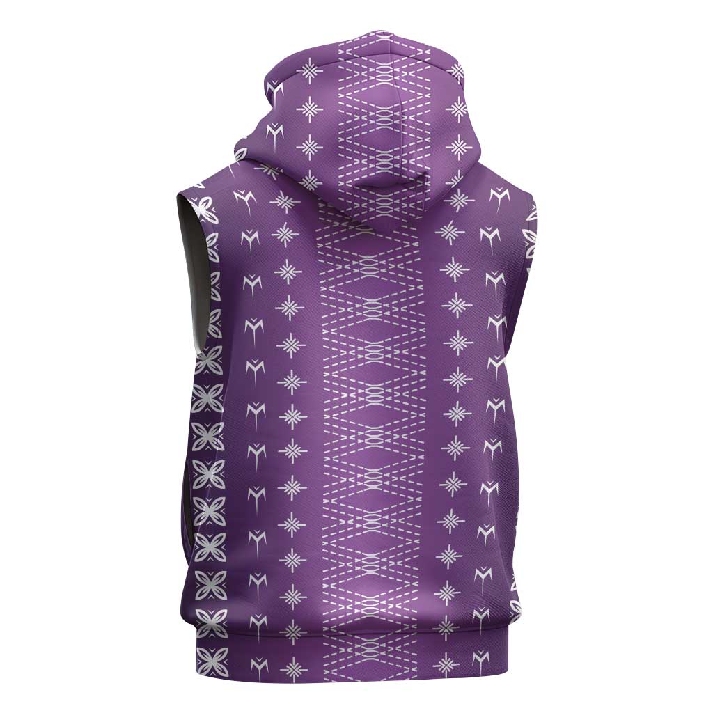 Purple Samoa Malu Tattoo Inspired Sleeveless Zip Hoodie LT05 - Polynesian Pride
