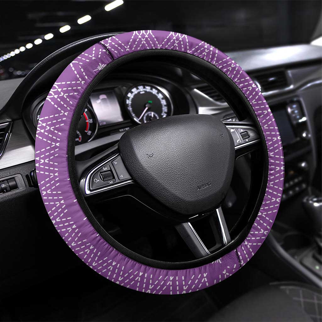 Purple Samoa Malu Tattoo Inspired Steering Wheel Cover LT05 Universal Fit Purple - Polynesian Pride