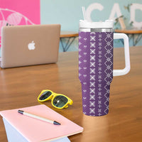Purple Samoa Malu Tattoo Inspired Tumbler With Handle - Polynesian Pride