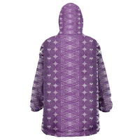 Purple Samoa Malu Tattoo Inspired Wearable Blanket Hoodie - Polynesian Pride
