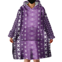 Purple Samoa Malu Tattoo Inspired Wearable Blanket Hoodie - Polynesian Pride