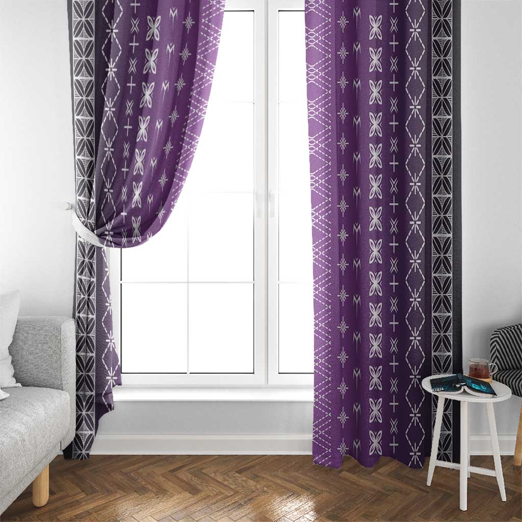 Purple Samoa Malu Tattoo Inspired Window Curtain - Polynesian Pride