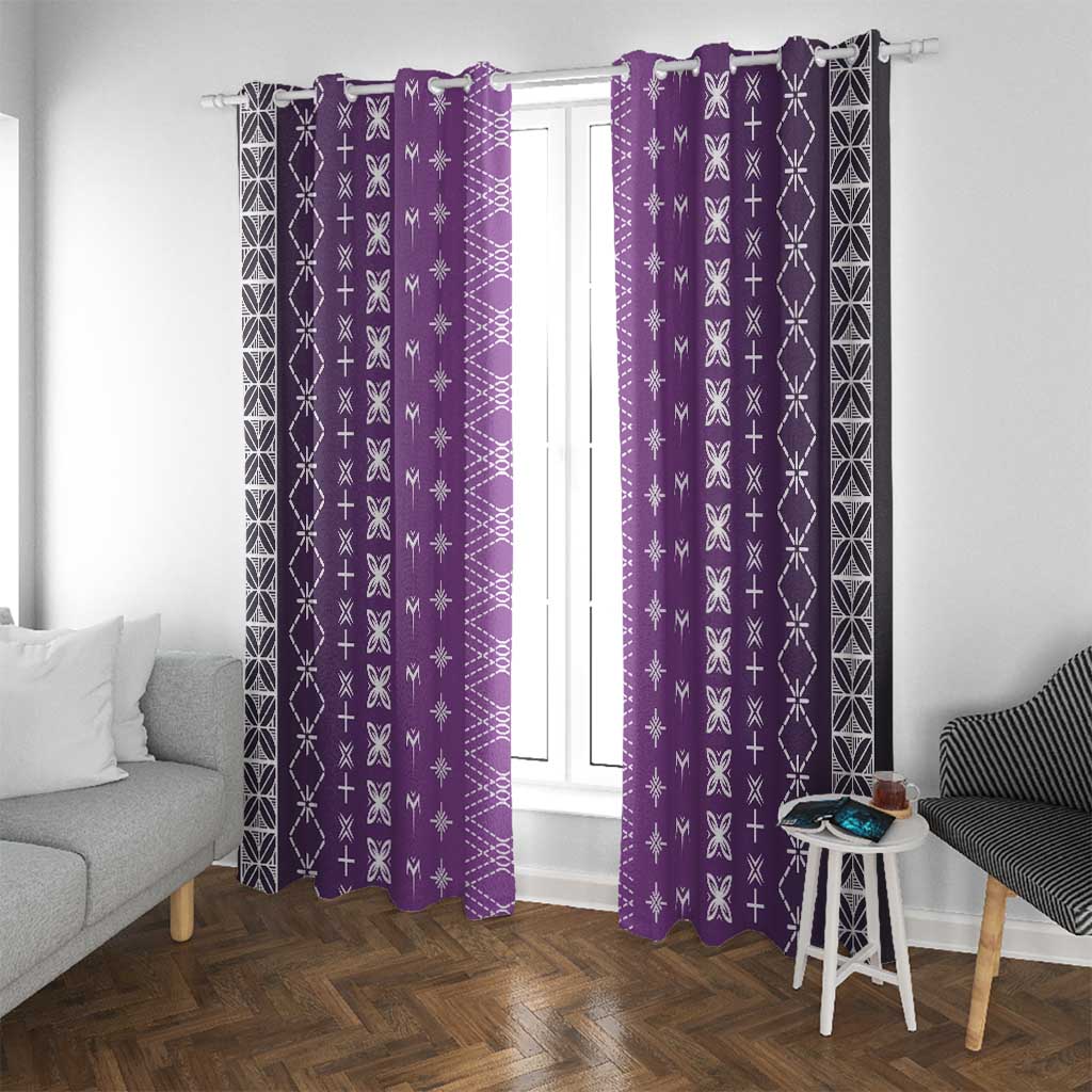 Purple Samoa Malu Tattoo Inspired Window Curtain - Polynesian Pride