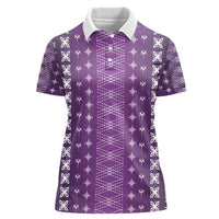 Purple Samoa Malu Tattoo Inspired Women Polo Shirt - Polynesian Pride