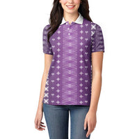 Purple Samoa Malu Tattoo Inspired Women Polo Shirt - Polynesian Pride
