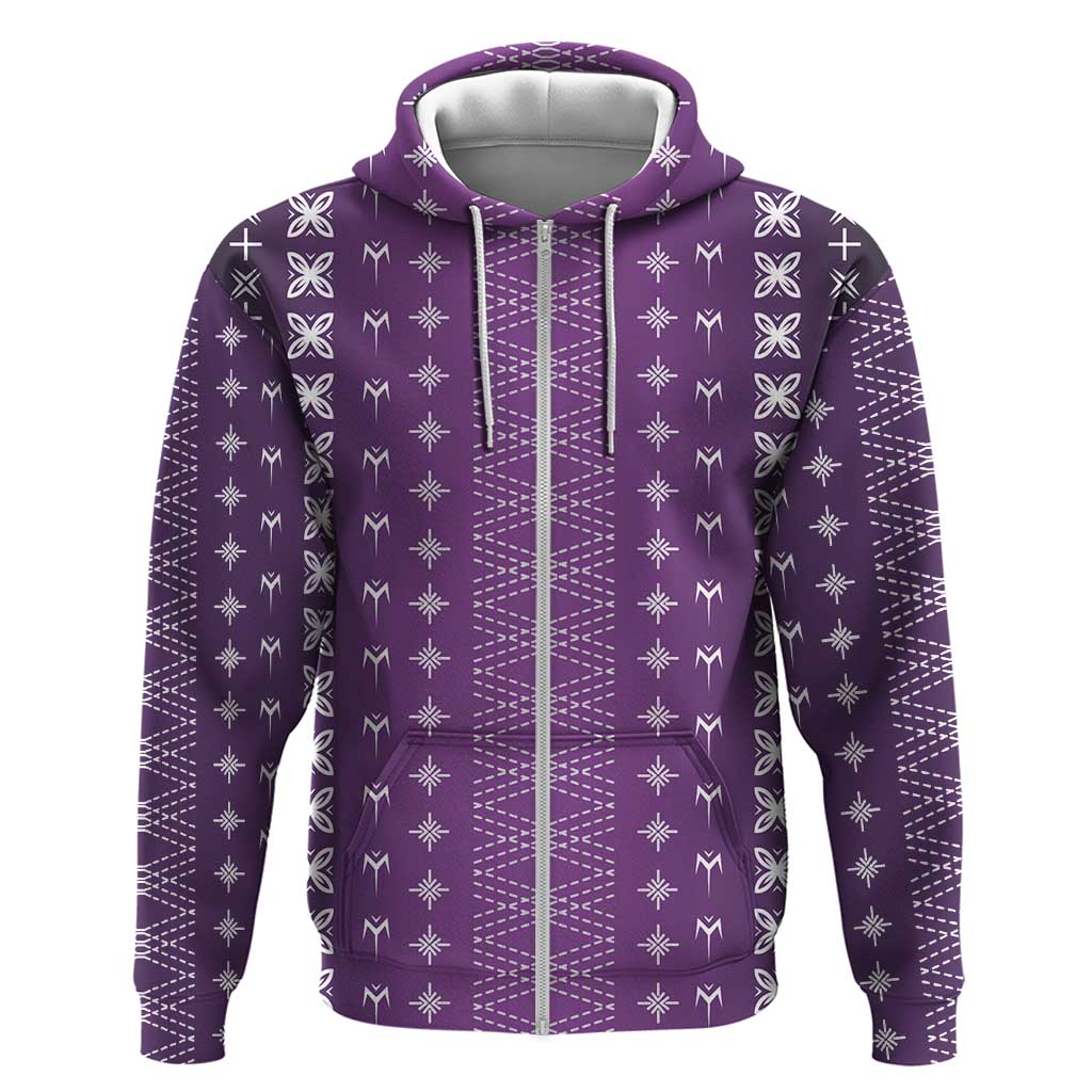 Purple Samoa Malu Tattoo Inspired Zip Hoodie LT05 Zip Hoodie Purple - Polynesian Pride