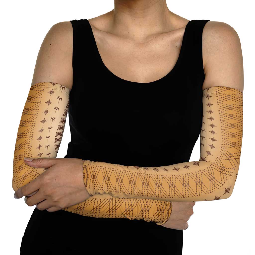 Beige Samoa Malu Tattoo Inspired Arm Sleeves - Polynesian Pride
