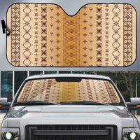Beige Samoa Malu Tattoo Inspired Auto Sun Shade - Polynesian Pride