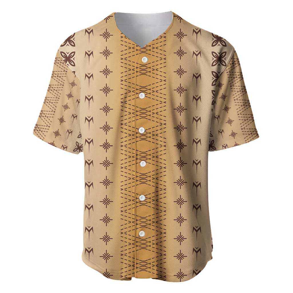Beige Samoa Malu Tattoo Inspired Baseball Jersey - Polynesian Pride