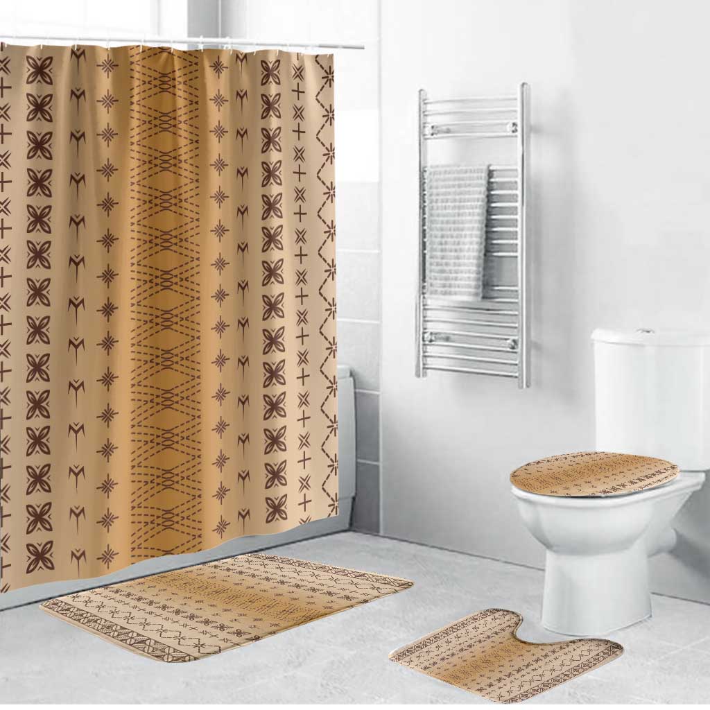 Beige Samoa Malu Tattoo Inspired Bathroom Set - Polynesian Pride