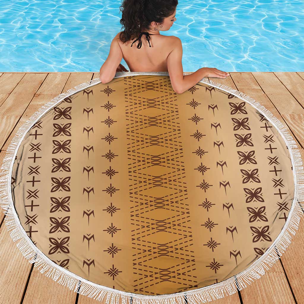 Beige Samoa Malu Tattoo Inspired Beach Blanket - Polynesian Pride