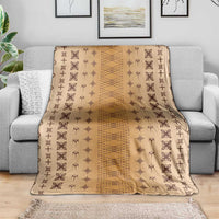 Beige Samoa Malu Tattoo Inspired Blanket - Polynesian Pride