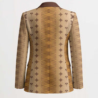 Beige Samoa Malu Tattoo Inspired Blazer - Polynesian Pride