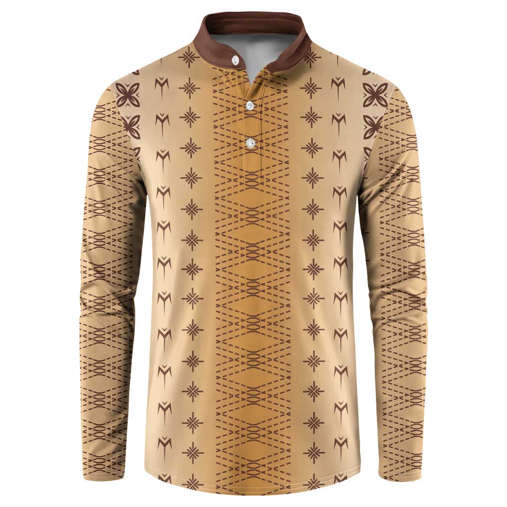 Beige Samoa Malu Tattoo Inspired Button Sweatshirt LT05 Beige - Polynesian Pride