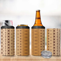 Beige Samoa Malu Tattoo Inspired 4 in 1 Can Cooler Tumbler - Polynesian Pride