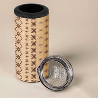 Beige Samoa Malu Tattoo Inspired 4 in 1 Can Cooler Tumbler - Polynesian Pride