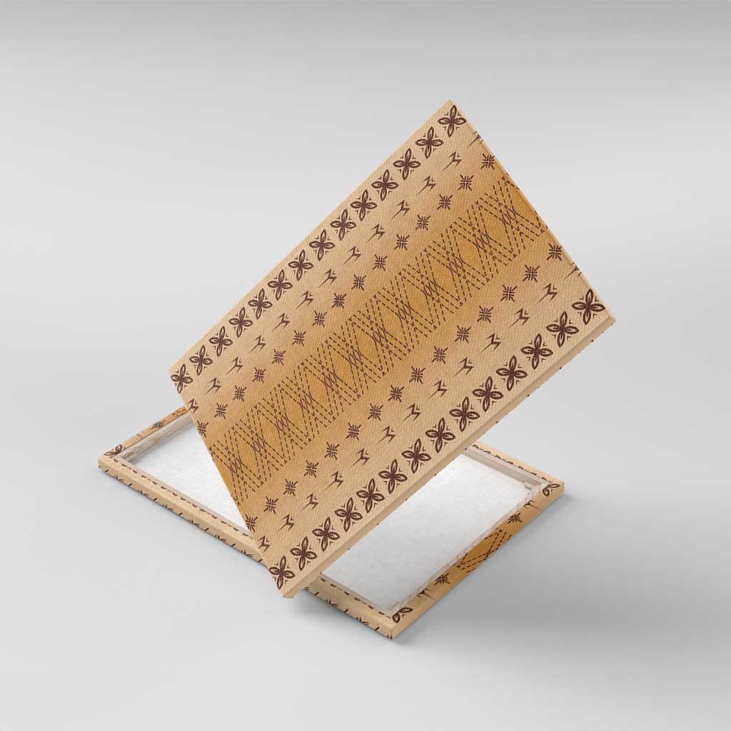 Beige Samoa Malu Tattoo Inspired Canvas Wall Art - Polynesian Pride