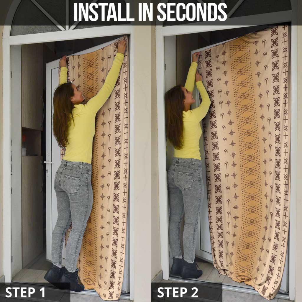 Beige Samoa Malu Tattoo Inspired Door Cover - Polynesian Pride