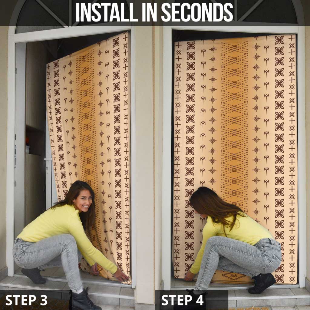 Beige Samoa Malu Tattoo Inspired Door Cover - Polynesian Pride