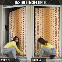 Beige Samoa Malu Tattoo Inspired Door Cover - Polynesian Pride