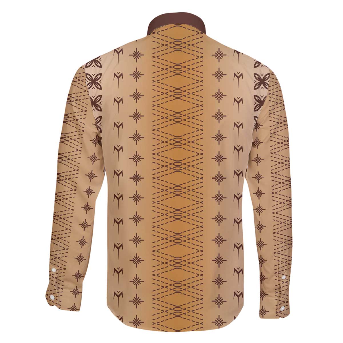 Beige Samoa Malu Tattoo Inspired Family Matching Off The Shoulder Long Sleeve Dress and Hawaiian Shirt - Polynesian Pride