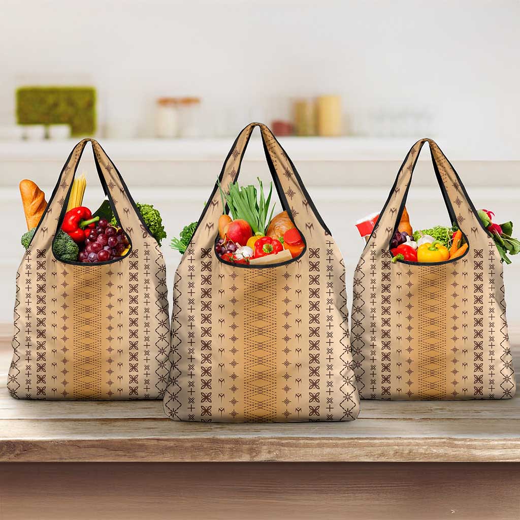 Beige Samoa Malu Tattoo Inspired Grocery Bag - Polynesian Pride