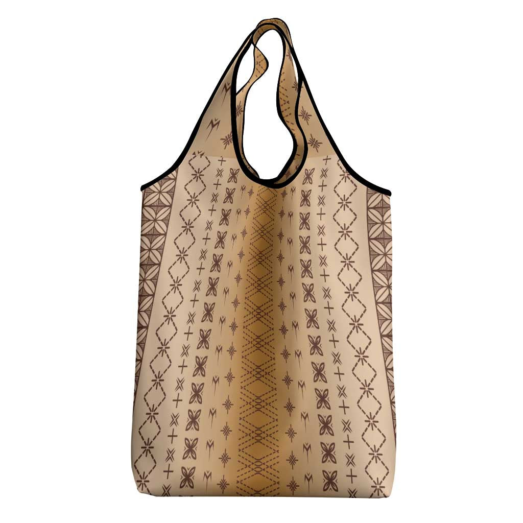 Beige Samoa Malu Tattoo Inspired Grocery Bag - Polynesian Pride