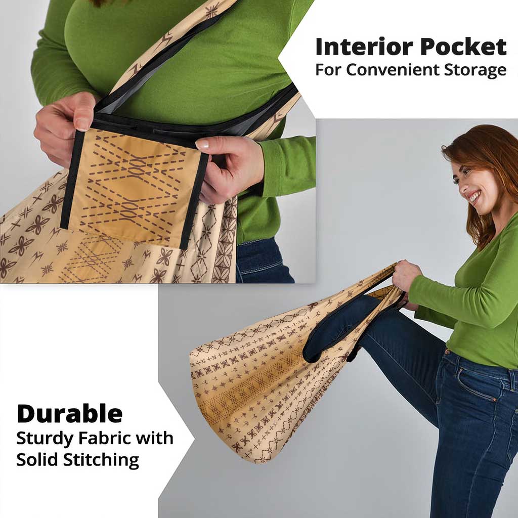 Beige Samoa Malu Tattoo Inspired Grocery Bag - Polynesian Pride