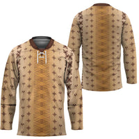 Beige Samoa Malu Tattoo Inspired Hockey Jersey - Polynesian Pride