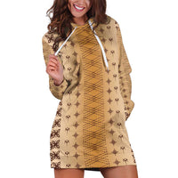 Beige Samoa Malu Tattoo Inspired Hoodie Dress - Polynesian Pride