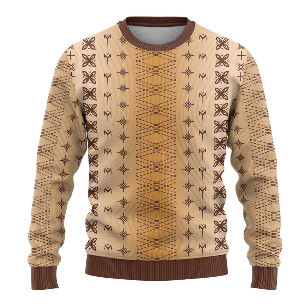 Beige Samoa Malu Tattoo Inspired Ugly Christmas Sweater - Polynesian Pride