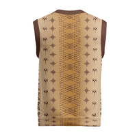 Beige Samoa Malu Tattoo Inspired Christmas Knitted V-Neck Vest - Polynesian Pride