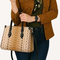 Beige Samoa Malu Tattoo Inspired Leather Bag - Polynesian Pride