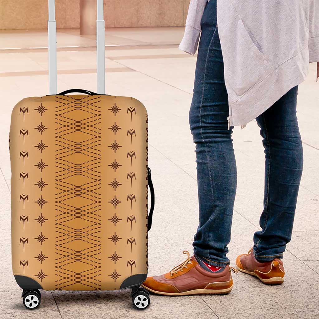 Beige Samoa Malu Tattoo Inspired Luggage Cover LT05 Beige - Polynesian Pride
