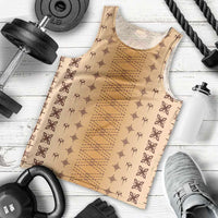 Beige Samoa Malu Tattoo Inspired Men Tank Top - Polynesian Pride