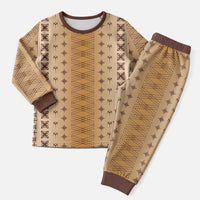 Beige Samoa Malu Tattoo Inspired Christmas Pajama Set - Polynesian Pride