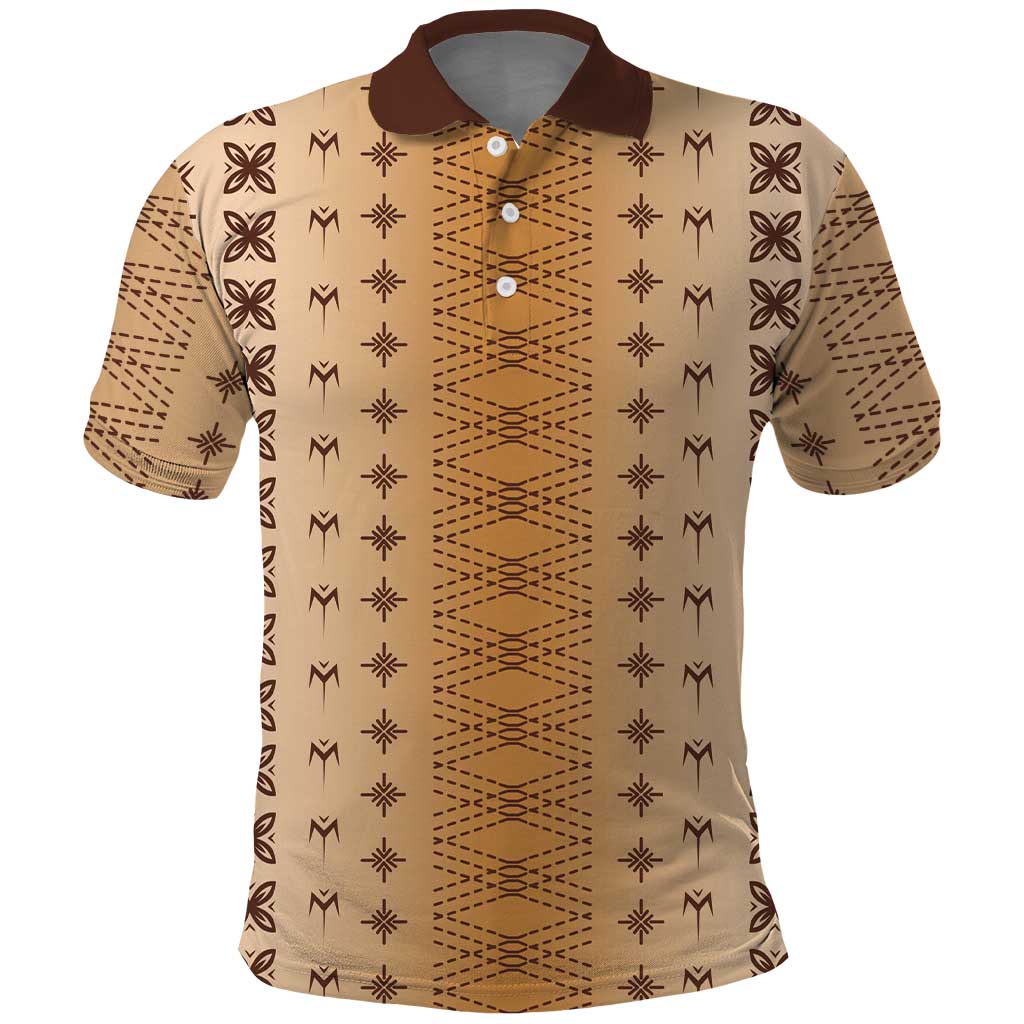 Beige Samoa Malu Tattoo Inspired Polo Shirt LT05 Beige - Polynesian Pride