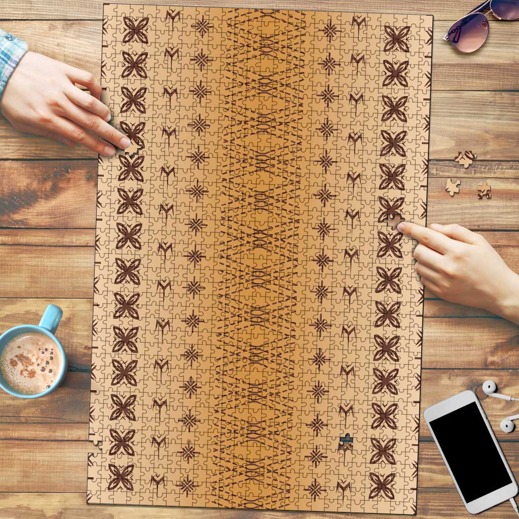Beige Samoa Malu Tattoo Inspired Puzzle LT05 Beige - Polynesian Pride