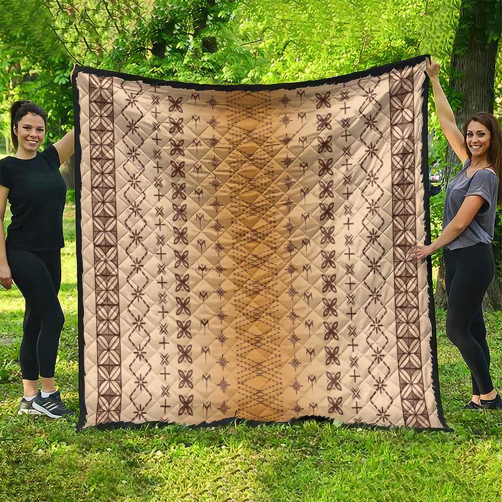 Beige Samoa Malu Tattoo Inspired Quilt LT05 - Polynesian Pride