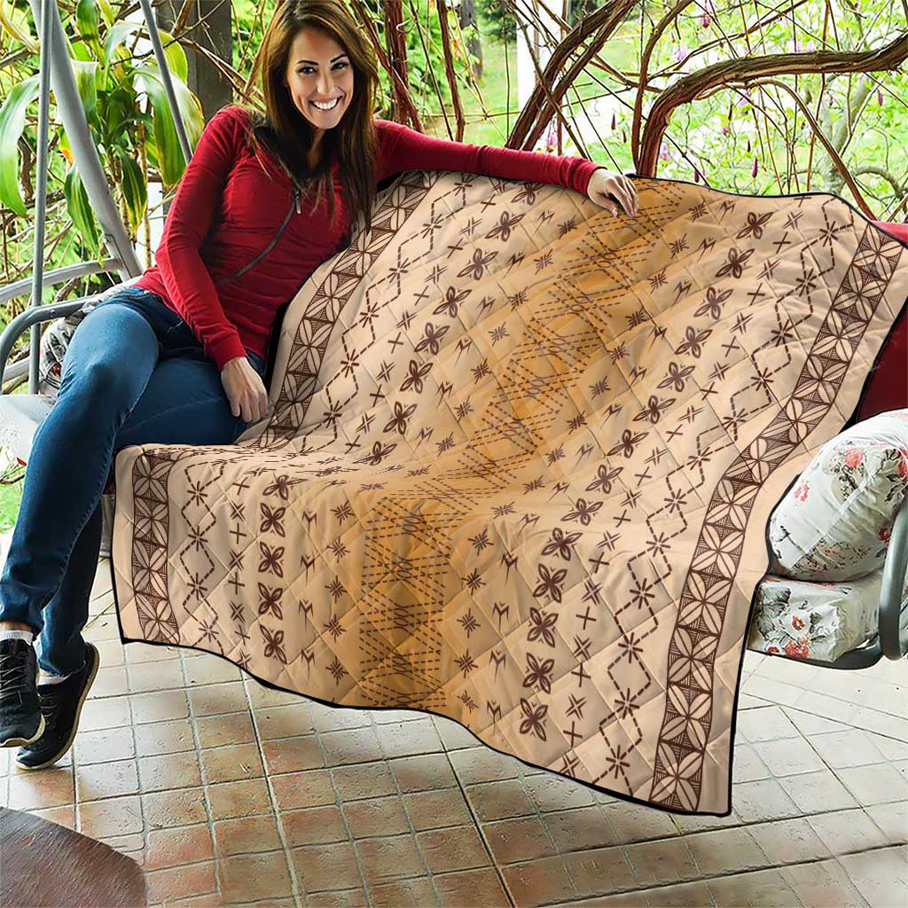 Beige Samoa Malu Tattoo Inspired Quilt LT05 - Polynesian Pride